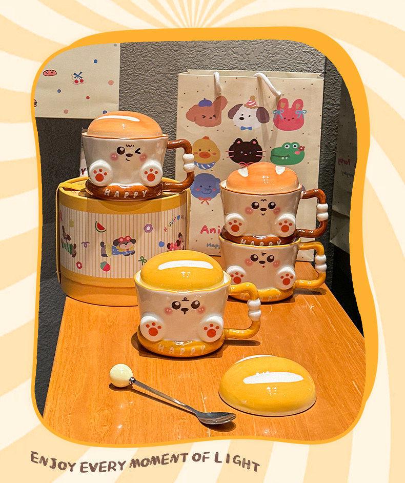 Cute Bread Ceramic Mug: Practical Souvenir for Boys & Girls with Creative Gift Box