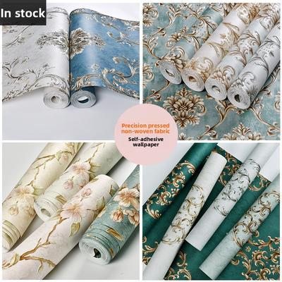 Fine-pressed Non-woven Self-adhesive Wallpaper 3D Three-dimensional Bedroom Living Room TV Background Wall Sticker