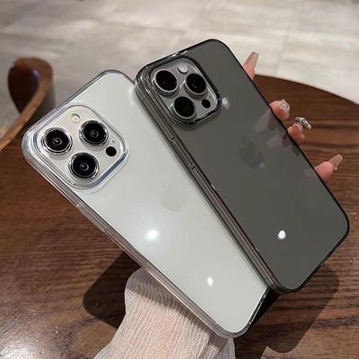 Transparent Black Clear Case For iPhone 16 16E 15 14 13 12 11 Pro XS Max X XR SE 2 3 7 8 Plus Mini Ultra Thin Silicone Soft Capa