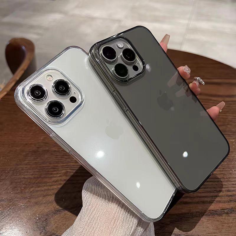 Transparent Black Clear Case For iPhone 16 15 14 13 12 11 Pro XS Max X XR SE 2 3 7 8 Plus Mini Silicone Soft Ultra Thin