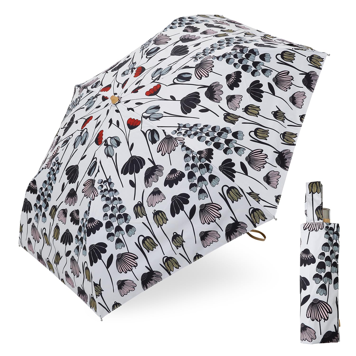 

Ogawa Складной зонт от солнца и дождя с защитой от УФ-лучей, легкий, безопасный, ручной, Koruko Весенний цветок, безопасная сумка для хранения, продукт 81430, женский зонт, защита, 99,9%+