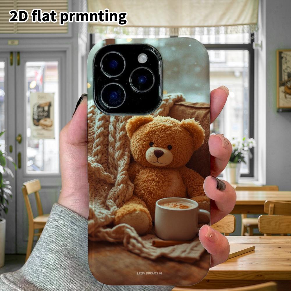 Phone Case: 2D Flat Samsung Galaxy A34 A35 M05 M06 S20 S22 S21 FE Plus 5G Protective Case, Cozy Winter Sofa Little Bear, Perfect Christmas and Hallowe