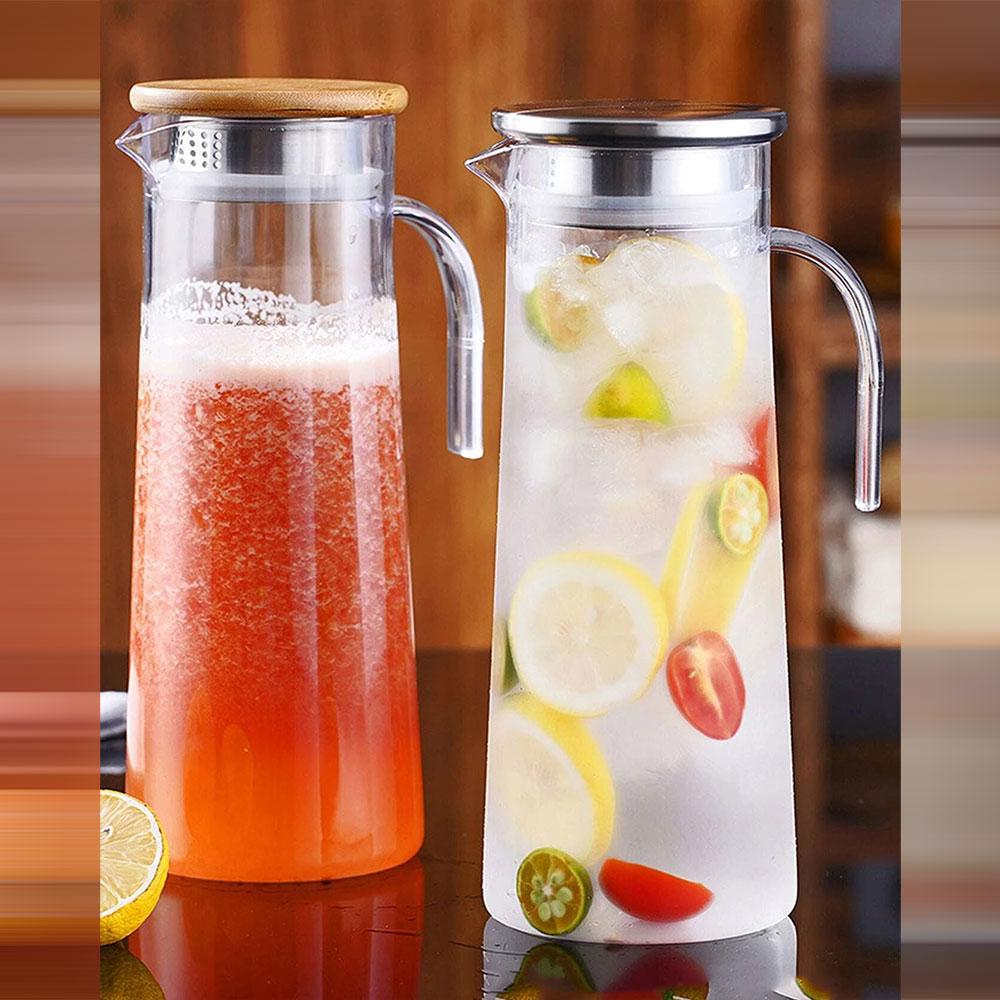 1pc Tea colored cold water kettle, juice making kettle, plastic cooling water kettle, large capacity for household use