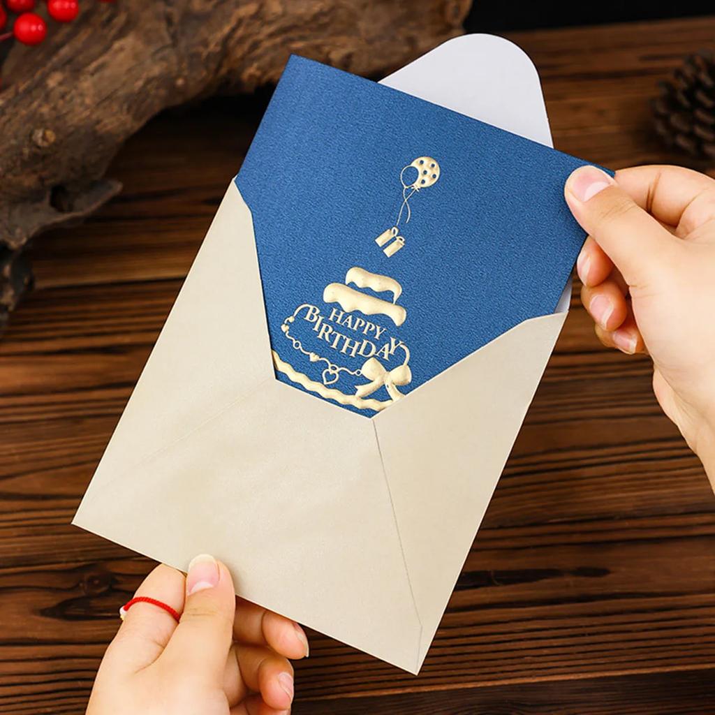 3D Greeting Card Stereoscopic Birthday Card Colorful Stereoscopic Birthday Happy Employee Greeting Card Envelope Wedding Decor