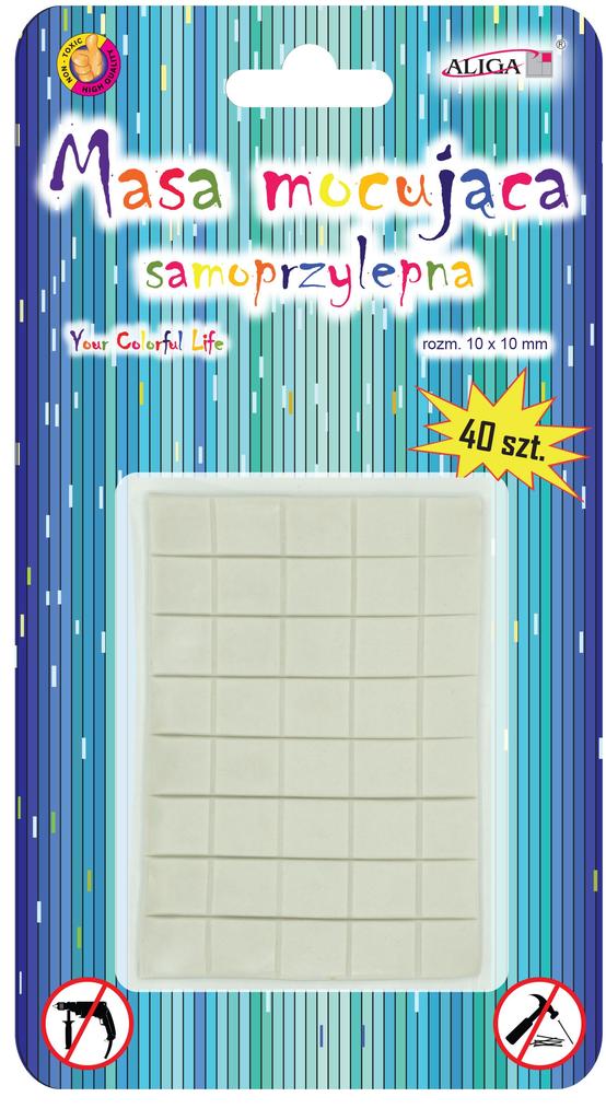 self-adhesive mounting mass, pack of 40, size 10 x 10 , thickness: 0.5 . PSD-2496