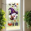 Festive Party Glass Supplies Halloween Witch Hat Ghost Window Clings, Spiders Bat Pumpkin Spooky Removable Stickers for Home Holiday Store Decoration