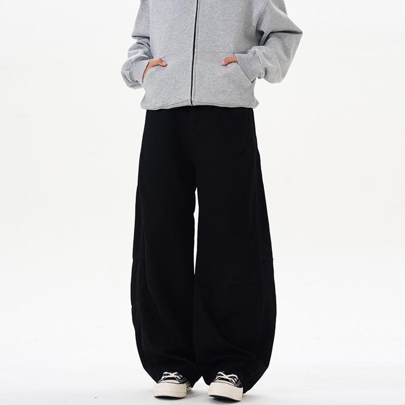 

LKTM Унисекс Американские Ретро Широкие Брюки-Сабли - Деконструированные, Повседневные, Силуэт Клинфит M [110-125 lbs] чёрный