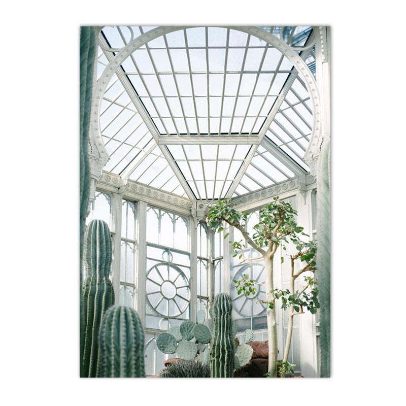 Green Leaves Cactus Mosque Morocco Door Posters Prints Canvas Painting Islamic Calligraphy Wall Art Pictures Living Room Decor