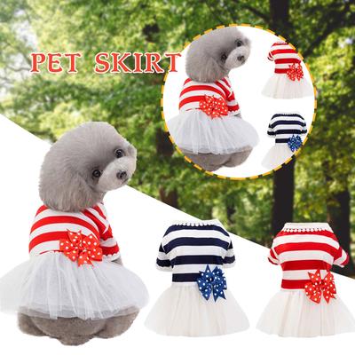 Small Dog Dress Pet Dog Bowknot Dress Dog Cute Spring Summer