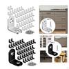 40 Pieces L Brackets Stainless Steel Corner with Screws Angle Set for Wood Cabinet
