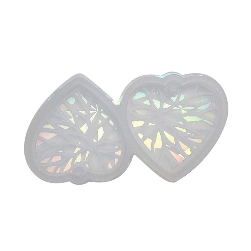 

DIY Earring Holographic Silicone Mold Crystal Epoxy Resin Mold Heart Pendants Jewelry Making Casting Mold Decoration чистый