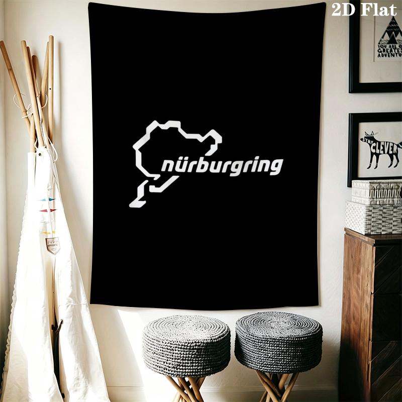 Nurburgring Wall Tapestry Aesthetic Wall Hanging Printed Fabric Blanket Decorative Tapestries for Bedroom Living Room Home Decor