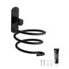 Black Aluminum Hair Dryer Wall Mount - AIMOONSA Hair Dryer Holder