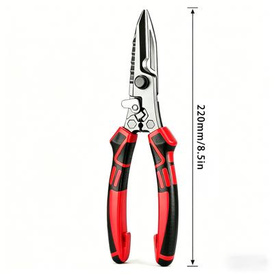 Multi-Functional Electrician Scissors Crimping, Cutting & Wrench Feature, Heavy-Duty Shears for Metal Sheet & Cable