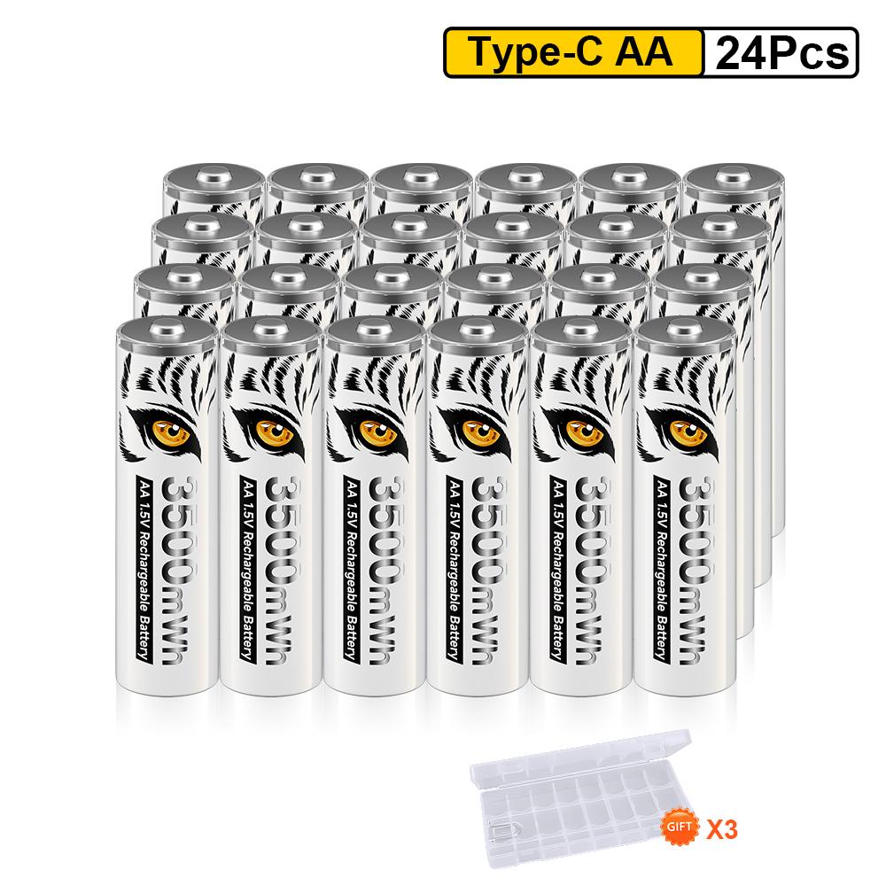 PALO 3500 mWh 1,5 V AA Li-Ionen-Akku AA Lithium-Ionen-Batterien AA-Zelle 2A-Batterien mit AA AAA-Batteriehaltern