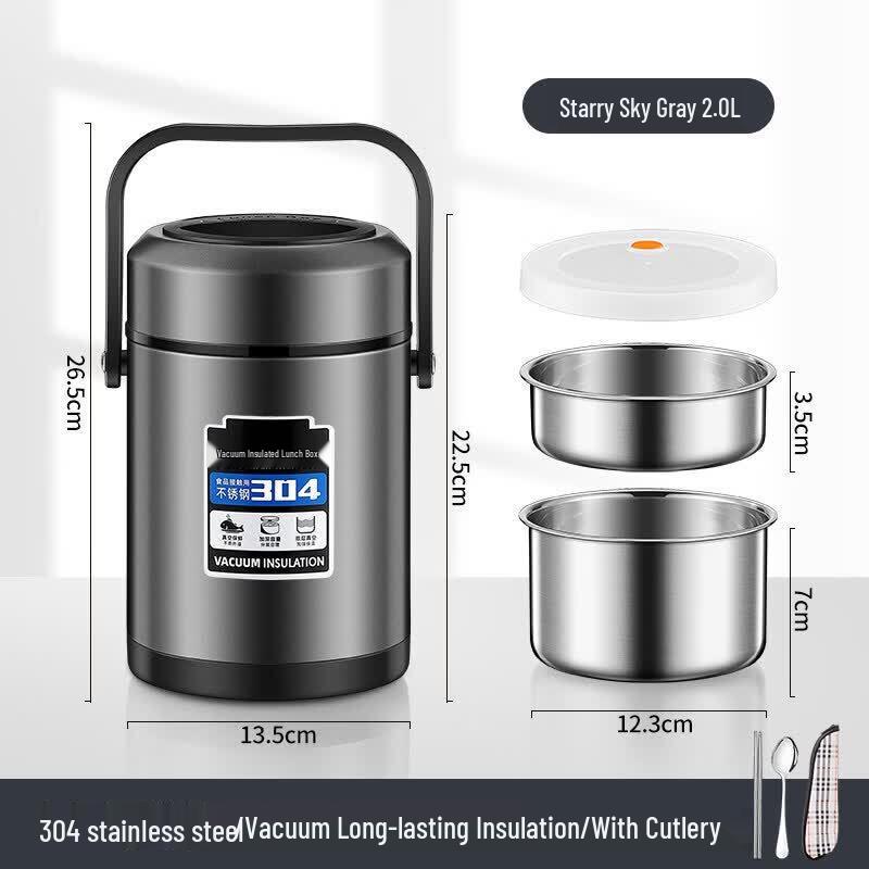 24-Hour Insulated Multi-Layer Stainless Steel Lunch Box