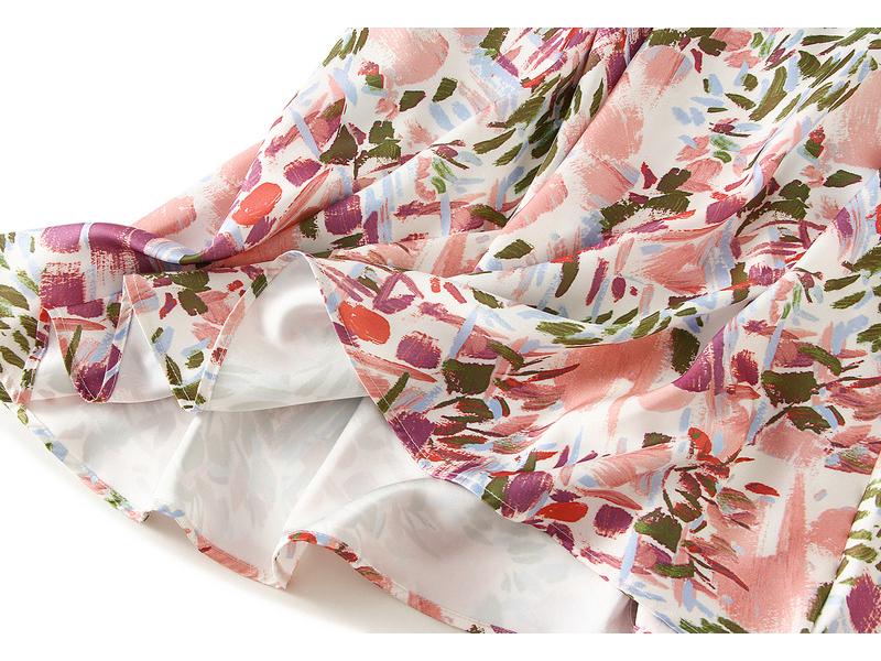 Women's Slimming Satin Print Elastic Waist Midi Skirt - New Summer Arrival