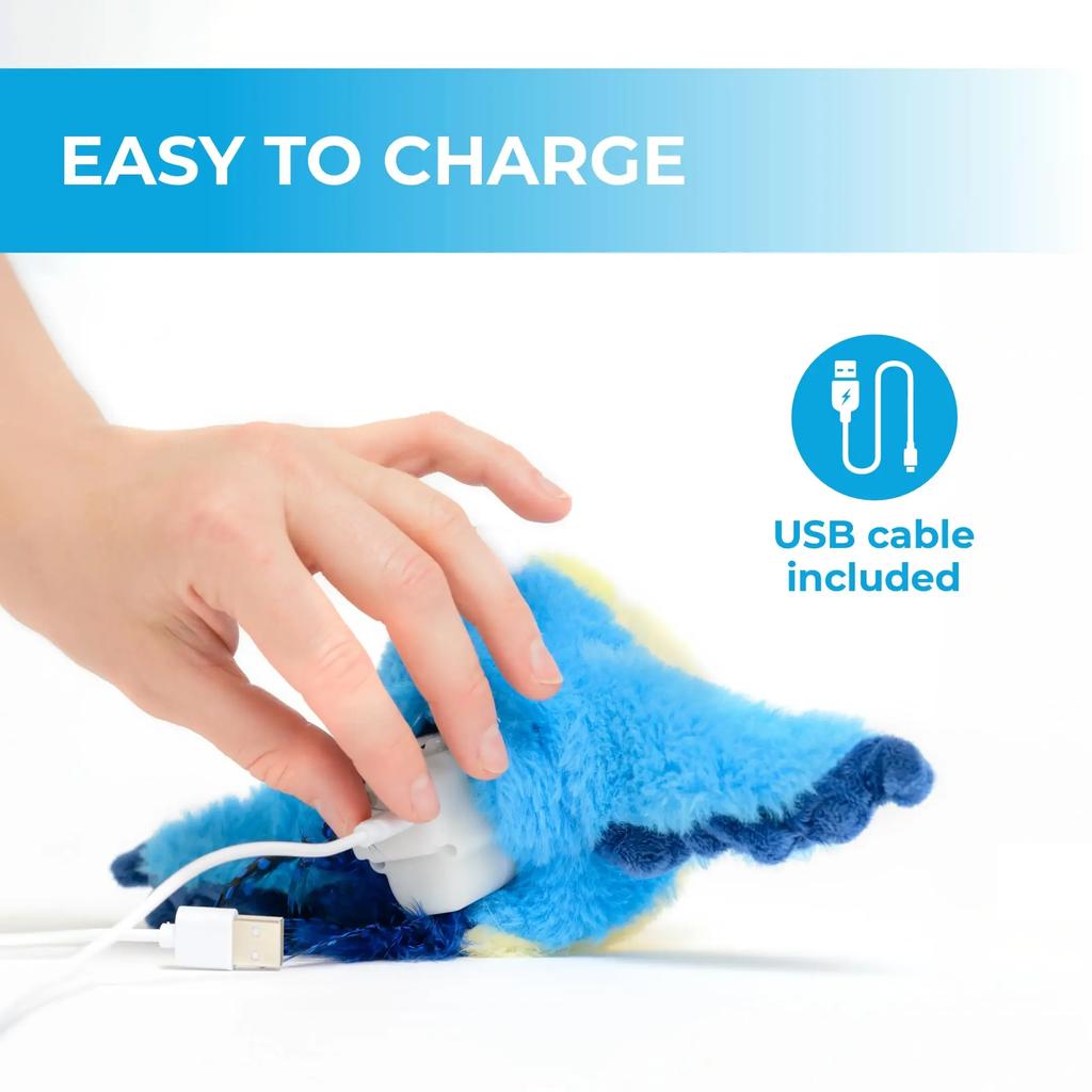 Flapping Bird Cat Toys Interactive Chirping Bird with Catnip 3 Modes Touch Activated Electric Plush Toy Rechargeable Kitten Toy