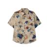 Men's Short Sleeve Shirt Watercolor Pattern Pocket Design Oversize Casual Top for Daily