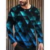 Men's 3D Printed Crew Neck Long Sleeve T-Shirt Fashion Versatile Trend Breathable Casual