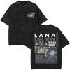 T-shirt Grafica Lana Del Rey Occhi Vintage Lavata Uomo Donna Moda T-shirt Oversize a Maniche Corte Maschile Casual Cotone