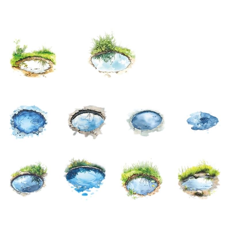 6 Sheet Water Resistant Decorative Transfers Nature Scene Sketches Crafting Journal Materials