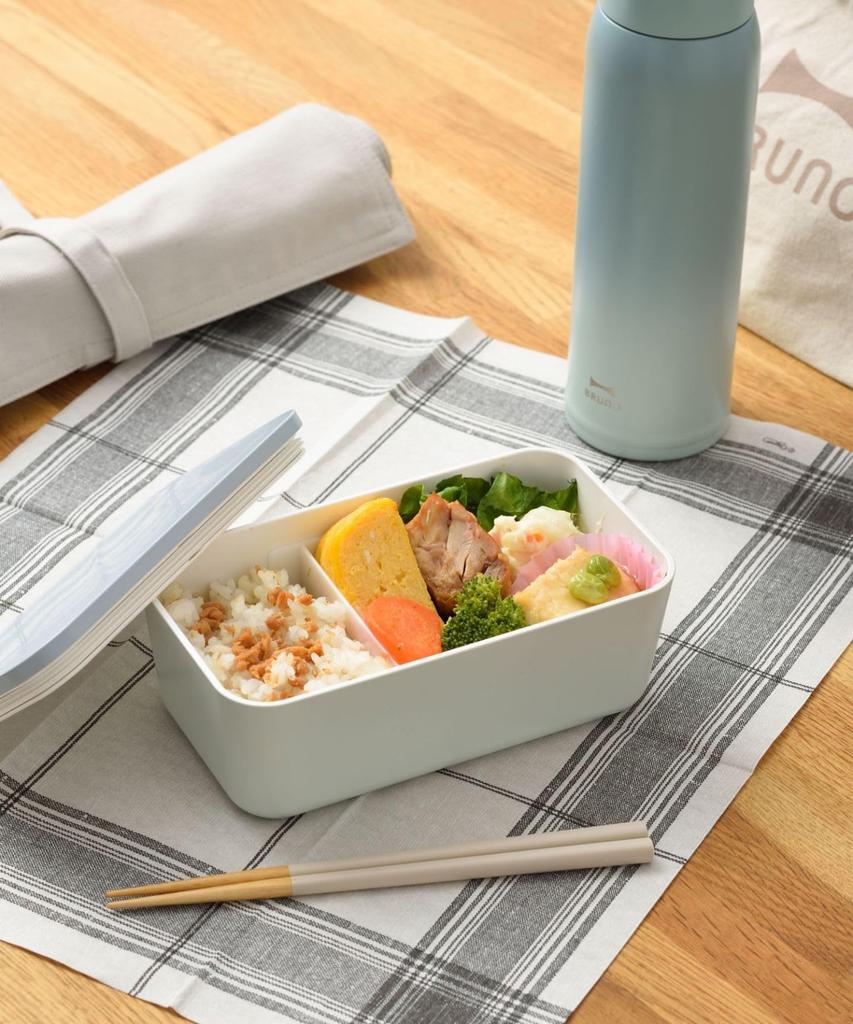 BRUNO Yamanaka Lacquer Lunch Single Dishwasher and Microwave No Size Two-Tone Box, Tier, Safe, Blue, Included, RBHK012-BL