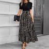 Women's Floral Print High Waist Elegant Dress - European & American Fashion