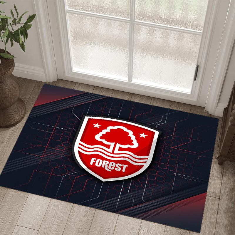 Nottingham Forest Design Kristall Samt Teppich Gemütlich Nicht?Rutschfester Teppich mit Aufdruck für Schlafzimmer Wohnzimmer Eingang