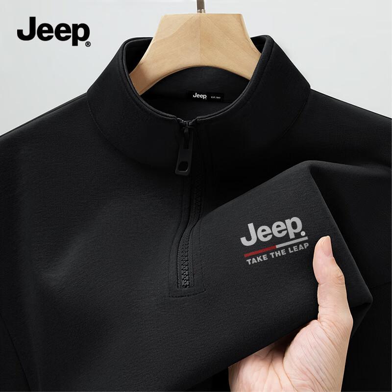 

JEEP Men s Heavyweight Stand-Up Collar Half-Zip Pullover Sweatshirt M