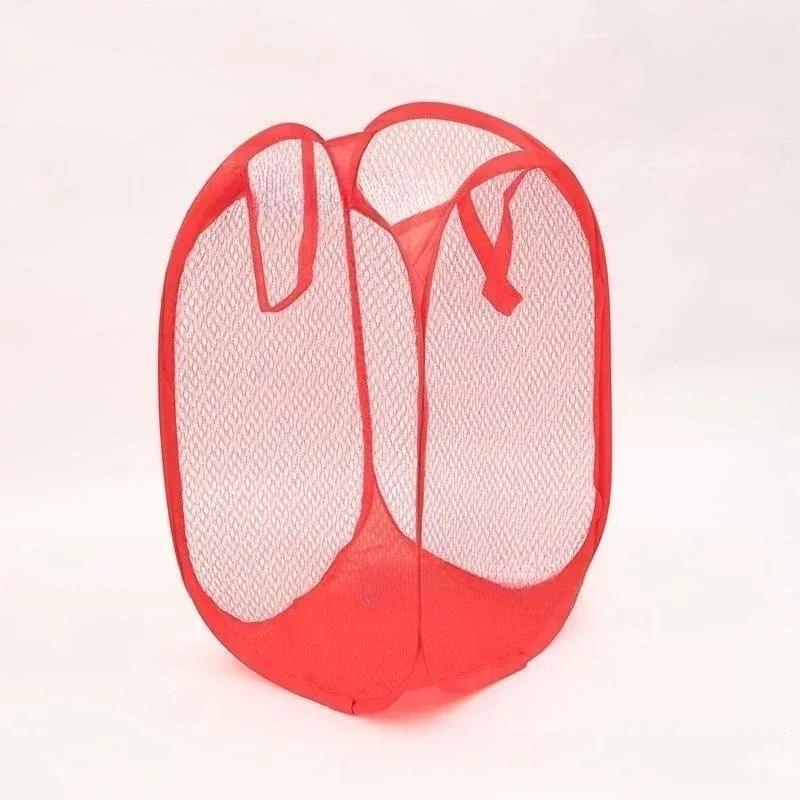 Skládací koš na třídění špinavého prádla Mycí rám Koupelnová tkanina Síťovina Úložný sáček Rám Kbelík Organizéry na prádlo Úložná kapsa