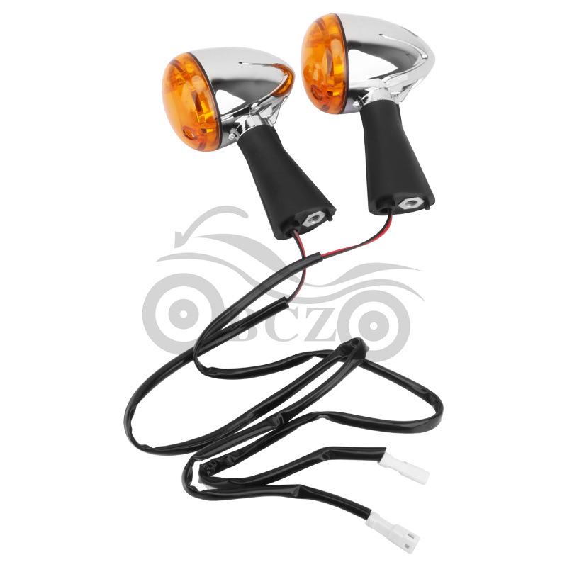 LED Turn Signal Indicators for Indian Scout Motorcycles - Amber Front & Rear Pair