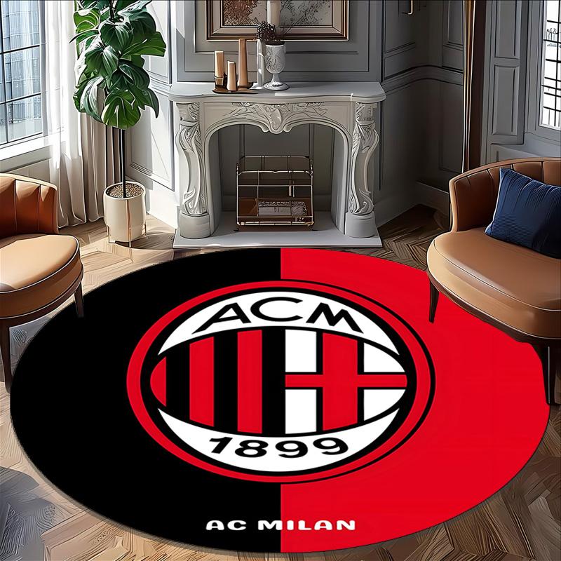 1pc Football Team (7) Print Round Carpet Chair Round Carpet Suitable for Bedroom Living Room Home Decorative Carpet