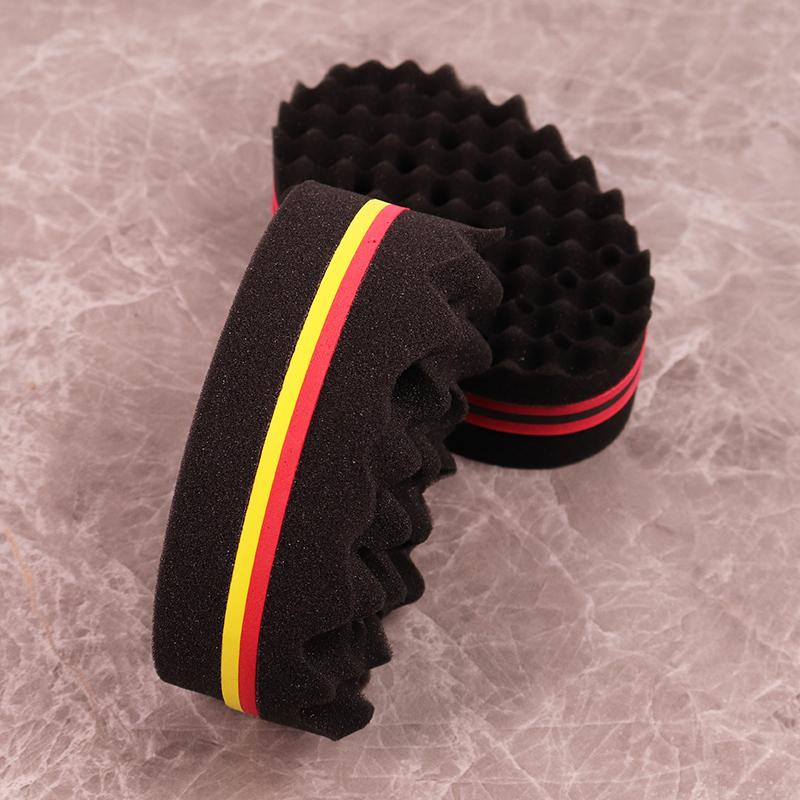 1pcs double-sided magic twist brush sponge hair salon styling oval dual-use perforated curly hair sponge wave hair tool