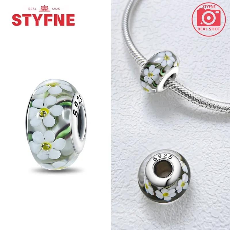 Copper Colorful Flower Series Murano Glass Beads Luxury Charm Fit Original Braceletdiy Fine Jewelry Gift For Women