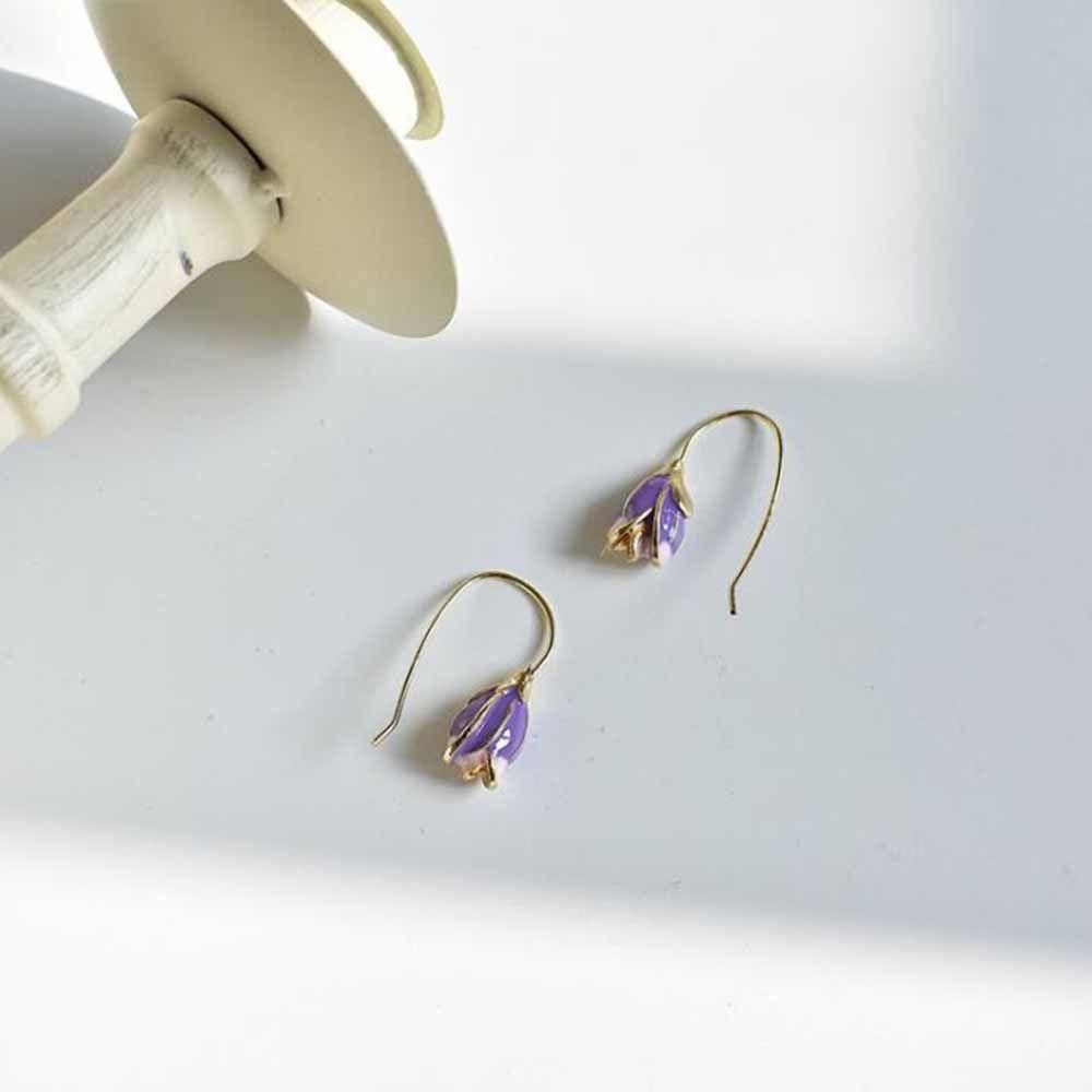 Temperament Tulip Dangle Women's Earrings Tulip Earrings Long Hook Earrings Korean Style Earrings