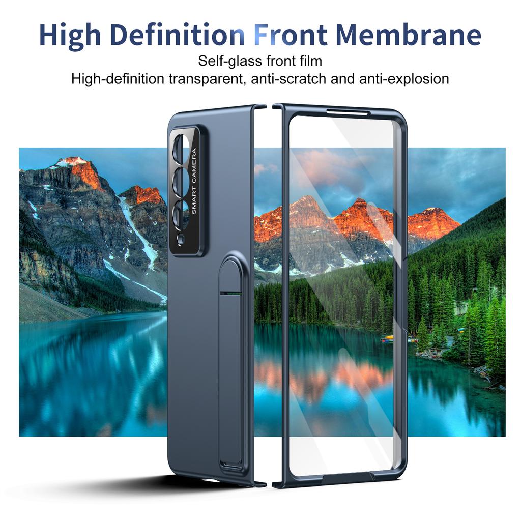 For Samsung Galaxy Z Fold4 5G Case Foldable Kickstand Skin-Touch PC Phone Cover Built In Screen Protector