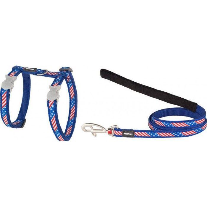 Harnais Pour Chien - NC - Red Dingo - Us Flag - 21-35 Cm - Bleu - Taille Moyen