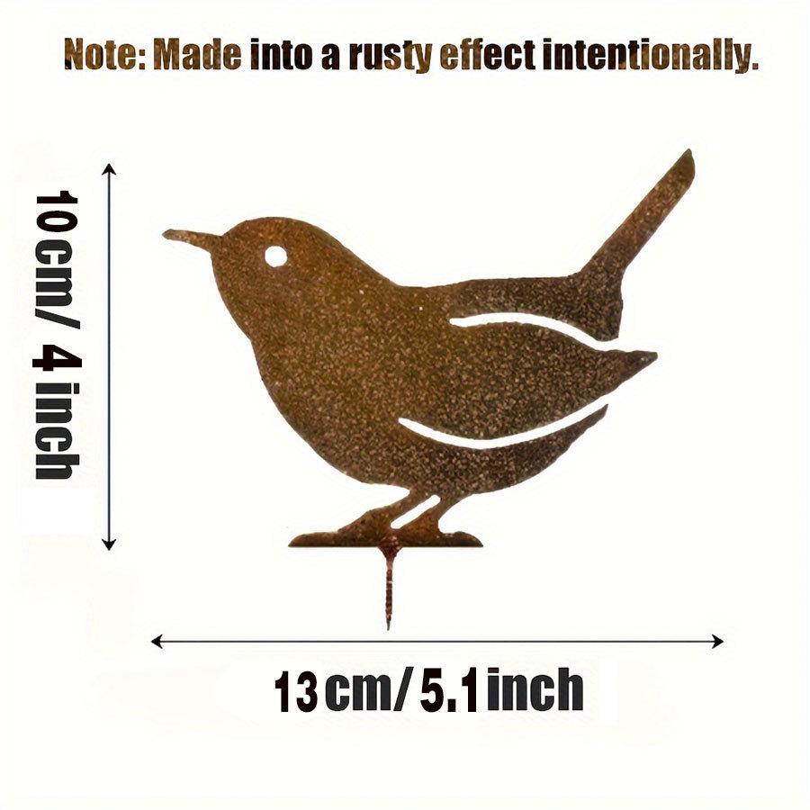 Rustic Metal Bird Silhouette Set: 4-Piece Outdoor Garden Courtyard Decoration