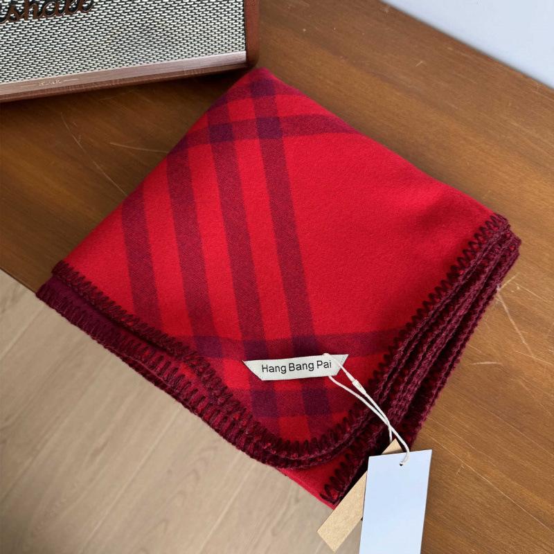 

Классический клетчатый женский шарф 2025 - Черно-белый корейский стиль, согревающая шею повязка для ранней осени и зимы 180 cm красный