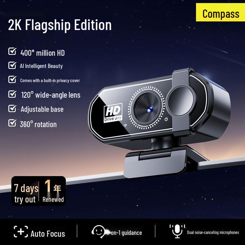 Ultra HD Webcam with USB Microphone for Online Classes & Live Streaming