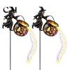 Dynamic LED Swirling Brew Light Halloween Witch Cauldron Yard Light, Flying Silhouette Garden Stake with Colorful Glowing Art for LED, Spooky Outdoor