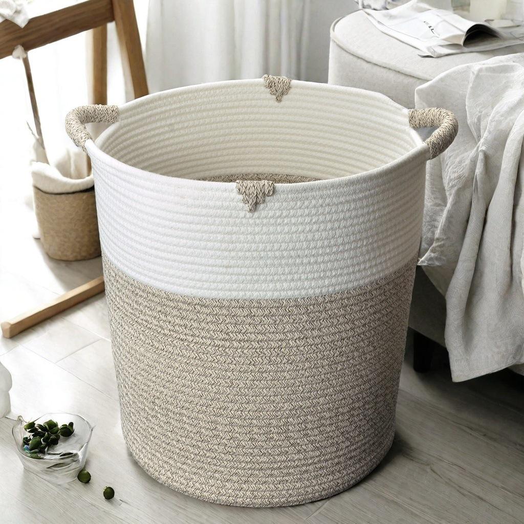 

Корзина из хлопковой веревки в скандинавском стиле для белья, игрушек и хранения