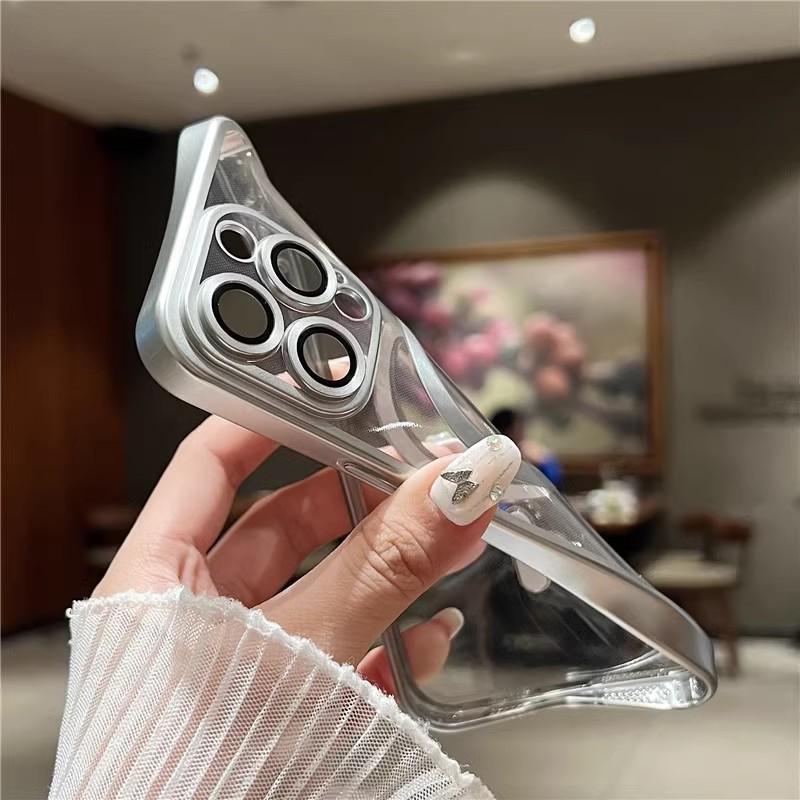 Suitable for Apple 15promax Phone Case 16, MagSafe with Lens Film 13, Transparent 14Pro Magnetic Case