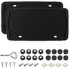 2PCS Silicone License Plate Frame, Rustproof US Car Tag Holder Bracket with Drainage Holes, Anti-Rattle Weather Proof Front Back Licence Plate Cover