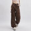 2024 Hong Kong-Style High-Waisted Slim Retro Overalls with Cuffed Design - Loose Fit Straight Pants for Spring and Fall