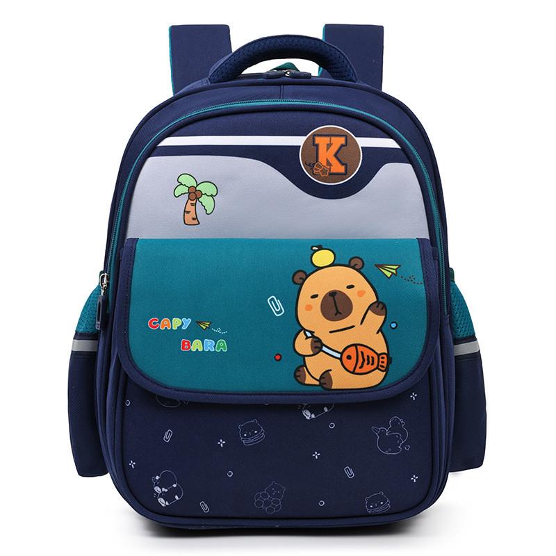 Kids Cartoon Capybara Lightweight Kindergarten Backpack For Student Days School
