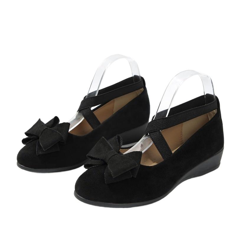 Fashion Women's Shoes 2024 Elastic Band Women's High Heels Fashion Butterfly-knot Casual Pumps Women New Plus Size Wedge Shoes for Women