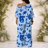 Women Plus Size Two Piece Suit Batwing Sleeve Top Loose Long Pants