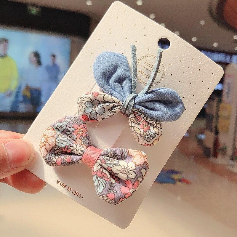 2 Stück Kinder-Bowknot-Haarnadel für Mädchen, Blumenklammer, frisch und schön, Anti-Verletzung, Haarnadel, modische Prinzessin, Kopfschmuck WBL